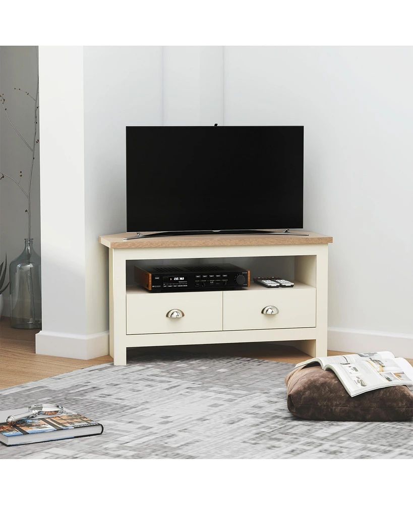 Homcom Tv Entertainment Corner Organizer Sd Storage Cabinet, Tv Up To 50"