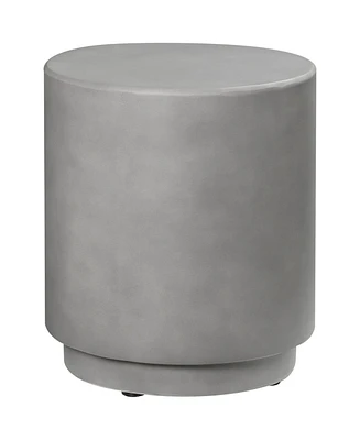 Homcom Accent Table with Concrete Finish, Round Side Table, Light