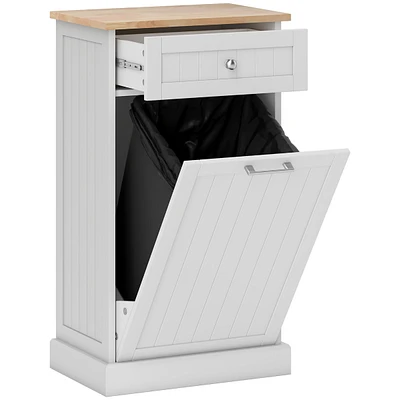 Homcom Hidden Trash Can Container Tilt Opening Kitchen Cabinet Bin, /