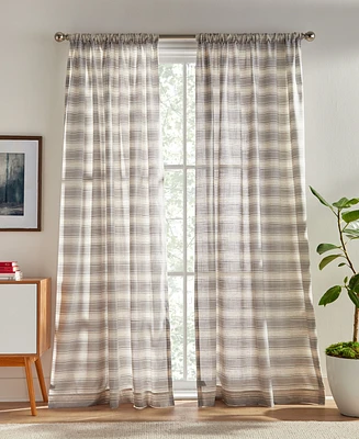 Tommy Hilfiger Whelan Stripe Pole Top Dusty 2-Piece Curtain Panel, 50" x 96"