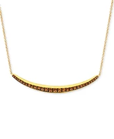 Le Vian Chocolate Diamond Curved Bar 17" Adjustable Collar Necklace (5/8 ct. t.w.) in 14k Gold