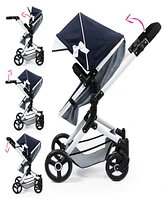Bayer Design Dolls Blue, Grey, White Pram Neo Vario