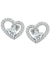 Giani Bernini Cubic Zirconia Heart Stud Earrings, Created for Macy's