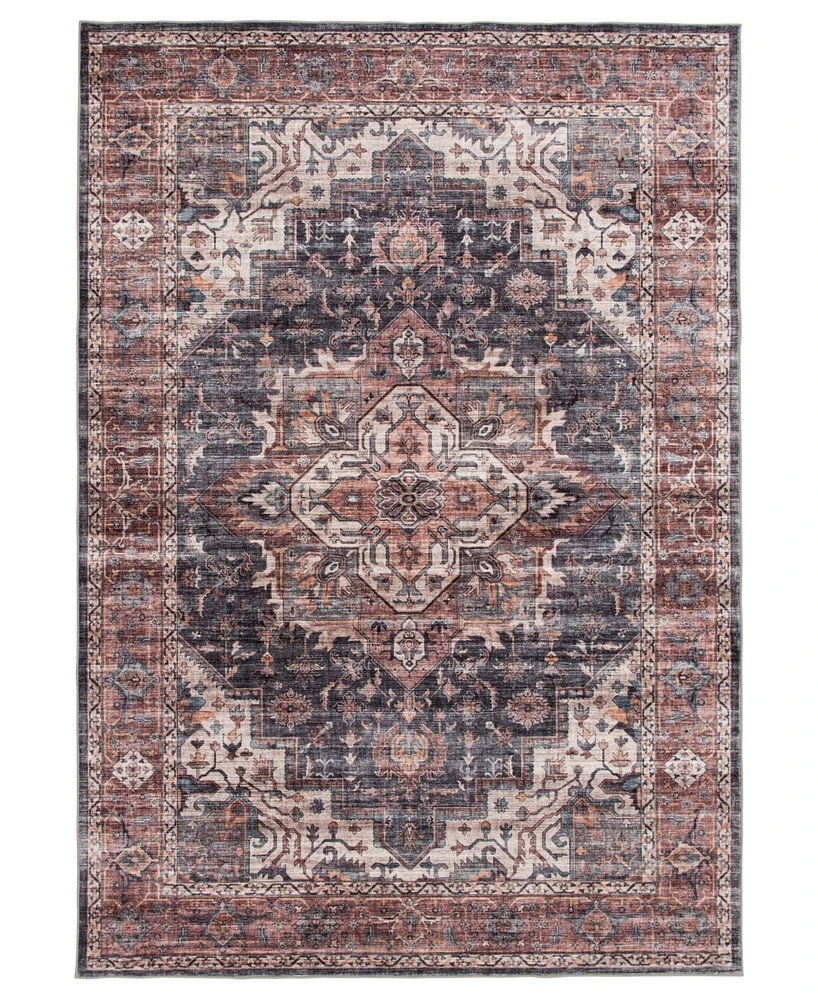 Mink Home Velvet Touch Washable Chan-001 7'6" x 9'6" Area Rug