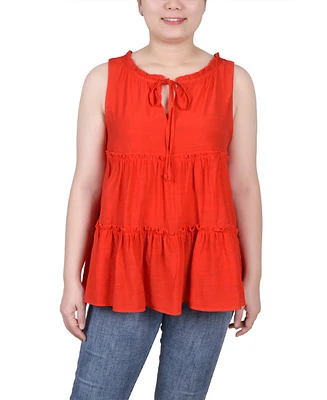 Ny Collection Petite Sleeveless Tiered Blouse