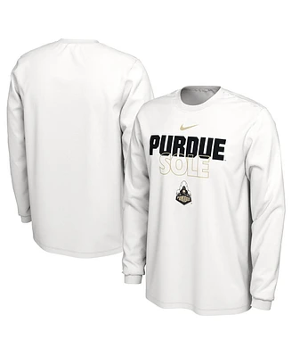 Men's Nike White Purdue Boilermakers On Court Long Sleeve T-shirt