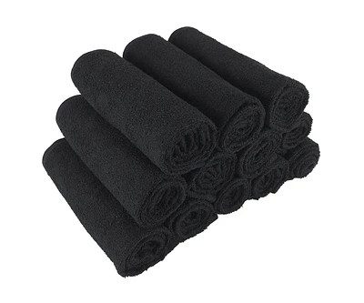 Bleach-Safe Cotton Salon Towels (12 Pack), Full 16x28 in., Solid Color, Absorbent Hair Drying Towel, Perfect for and Spa