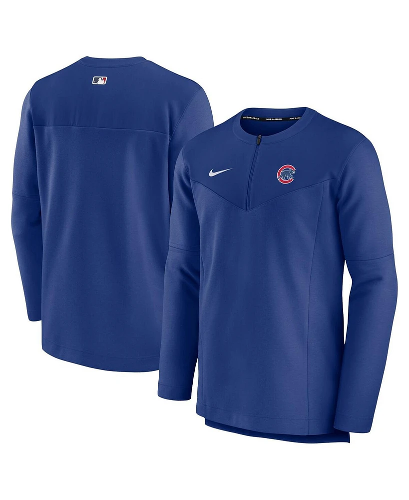 Men's Nike Royal Chicago Cubs Authentic Collection Game Time Performance Half-Zip Top
