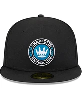 Men's New Era Black Charlotte Fc Patch 59Fifty Fitted Hat