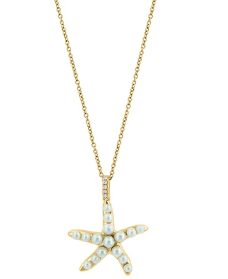 Effy Freshwater Pearl (2-3mm) Starfish 18" Pendant Necklace in 14k Gold