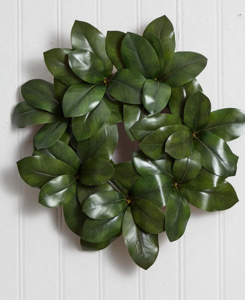 Nearly Natural 22" Magnolia Leaf Artificial Wreath