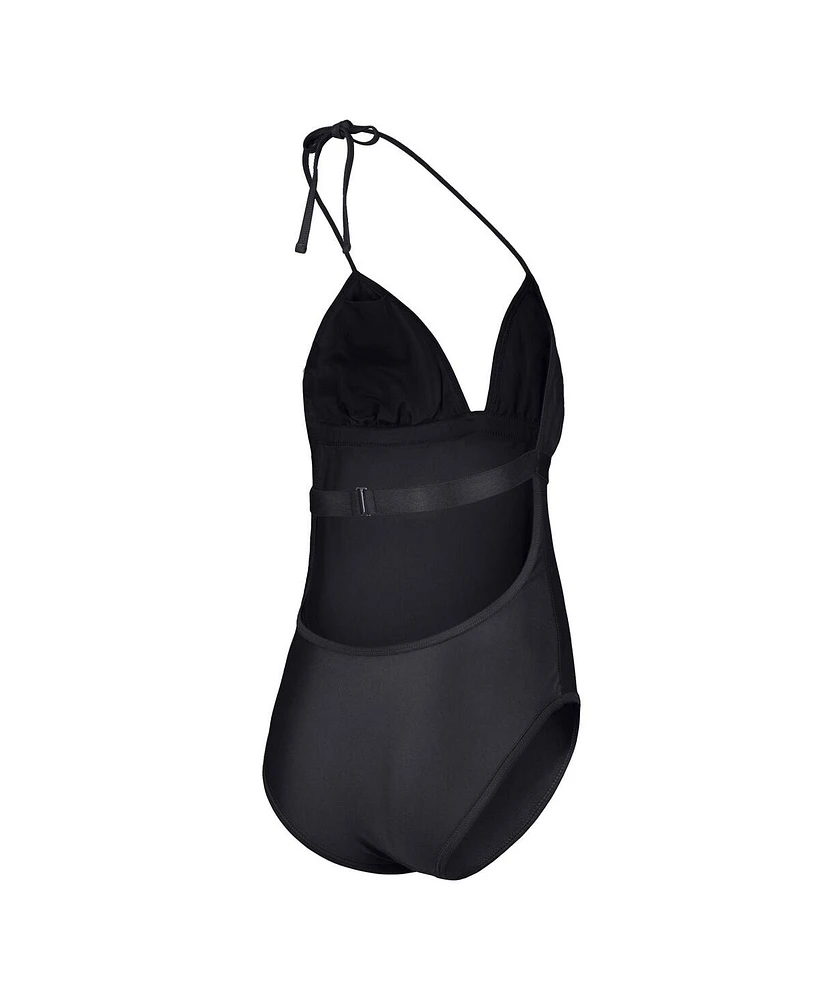 Women's G-iii 4Her by Carl Banks Black Miami Hurricanes Full Count One-Piece Swimsuit