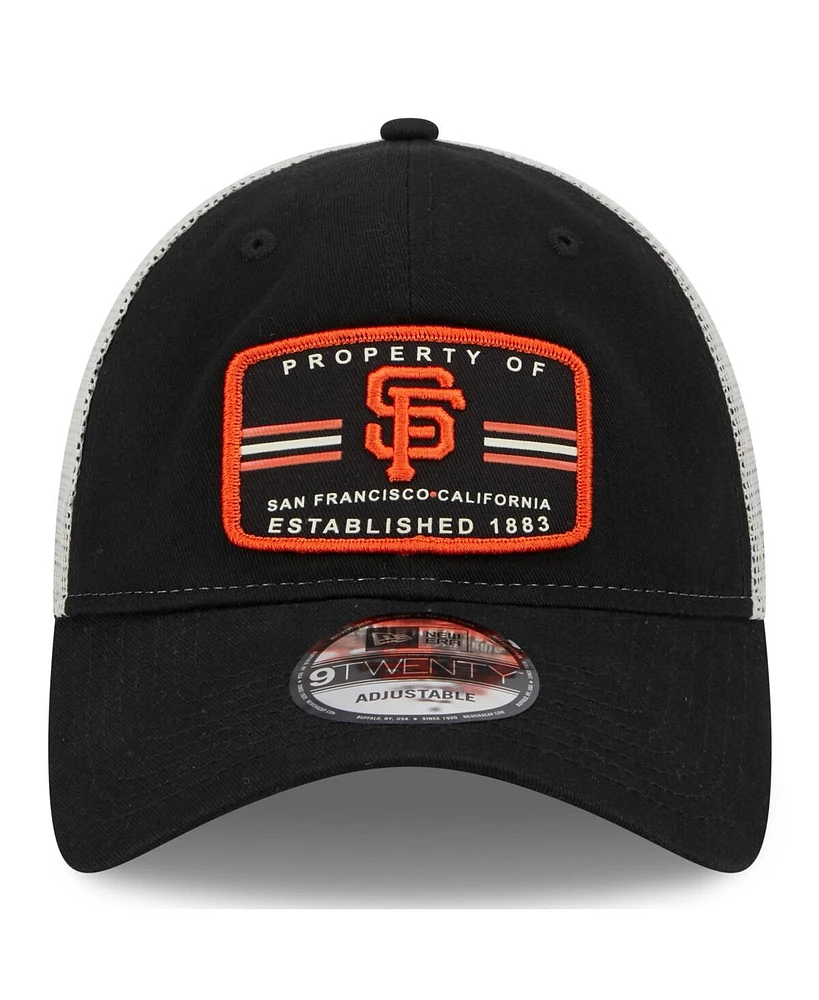 Men's New Era Black San Francisco Giants Property Trucker 9TWENTY Snapback Hat