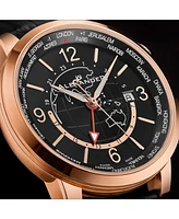 Alexander Men's Journeyman 2 Black Leather , Black Dial