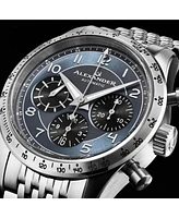 Alexander Men's Megalos Silver-tone Stainless Steel , Blue Dial , 51mm Round Watch