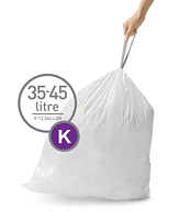 simplehuman Code K 100pk Custom Fit Liners with 5 Quick Dispense Packs, 35-45L Kitchen Trash Bag Liners