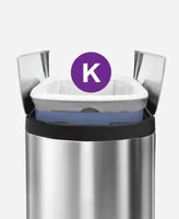 simplehuman Code K 100pk Custom Fit Liners with 5 Quick Dispense Packs, 35-45L Kitchen Trash Bag Liners