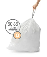 simplehuman Code Q 100pk Custom Fit Liners with 5 Quick Dispense Packs, 50-65L Kitchen Trash Bag Liners
