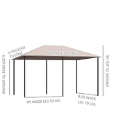Outsunny 13' x 10' Steel Outdoor Patio Gazebo Pavilion Canopy Tent