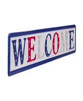 18" Metal Patriotic "Welcome" Sign with Stars Wall Decor