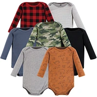 Hudson Baby Baby Boys Hudson Long-Sleeve Cotton Bodysuit Collection 7-Piece Set