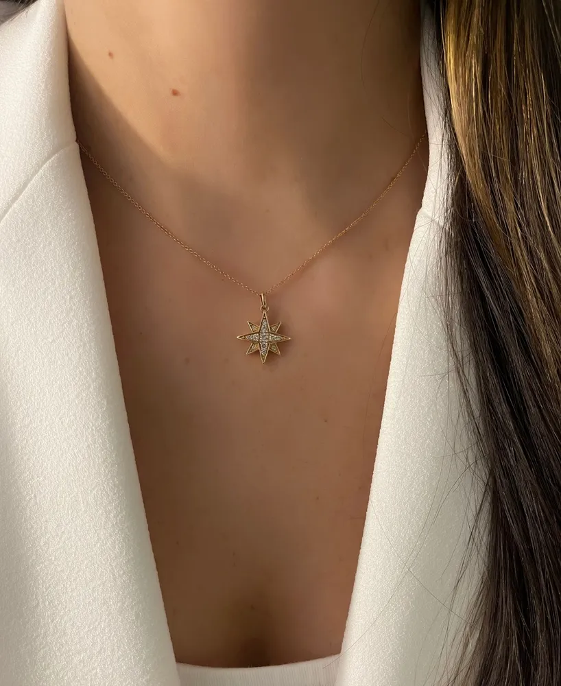 Le Vian Strawberry & Nude Diamond Star Pendant Necklace (1/4 ct. t.w.) in 14k Gold or Rose Gold