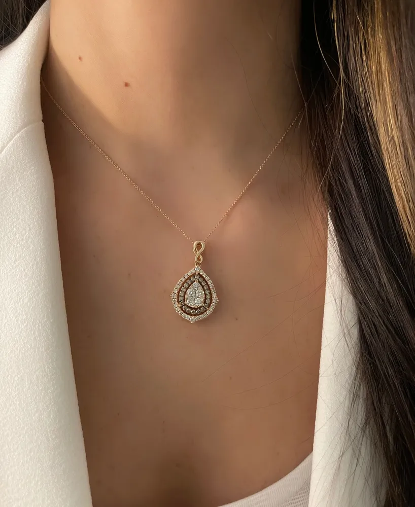 Le Vian Nude Diamonds & Chocolate Diamonds Fancy 18" Pendant Necklace (1-5/8 ct. t.w.) in 14k Rose, Yellow or White Gold