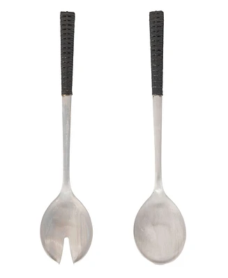Artifacts Trading Company Rattan Stainless Steel Serving 2 Pieces Set with Gift Box