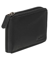 Mancini Men's Buffalo Rfid Secure Zippered Billfold Wallet with Removable Passcase