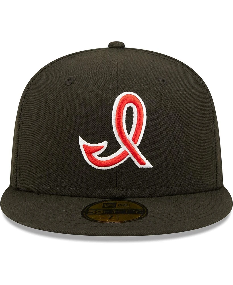 Men's New Era Black Indianapolis Indians Authentic Collection Team Alternate 59FIFTY Fitted Hat