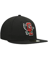 Men's New Era Black Great Lakes Loons Authentic Collection Road 59FIFTY Fitted Hat