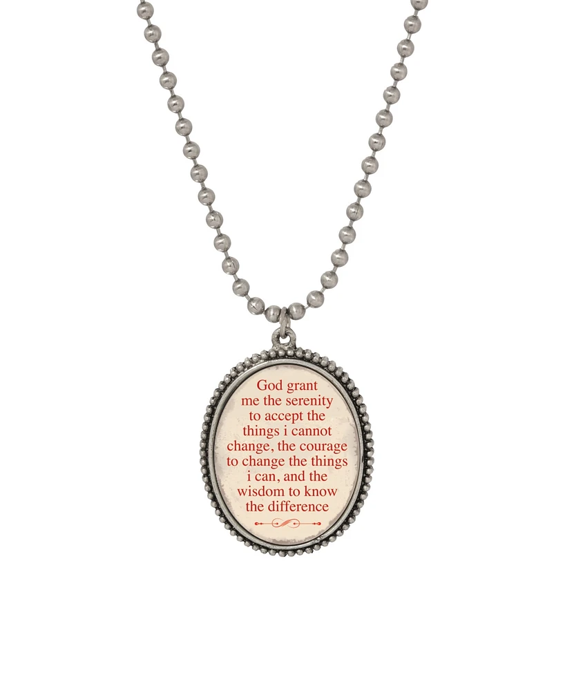 Symbols of Faith God Grant me the Serenity Oval Pendant Necklace