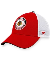 Men's Fanatics Red, White Chicago Blackhawks Iconic Gradient Trucker Snapback Hat