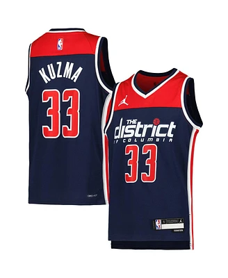 Big Boys and Girls Jordan Kyle Kuzma Navy Washington Wizards 2022/23 Swingman Jersey - Statement Edition