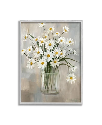 Stupell Industries Daisy Bloom Abstract Flowers Framed Giclee Art