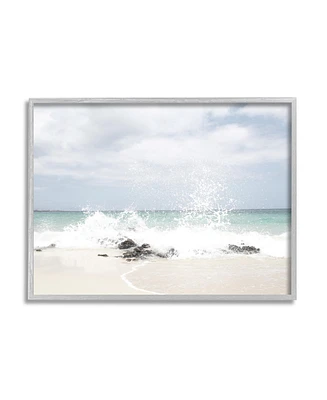Stupell Industries Beach Coast Wave Splash Framed Giclee Art, 16" x 1.5" x 20"