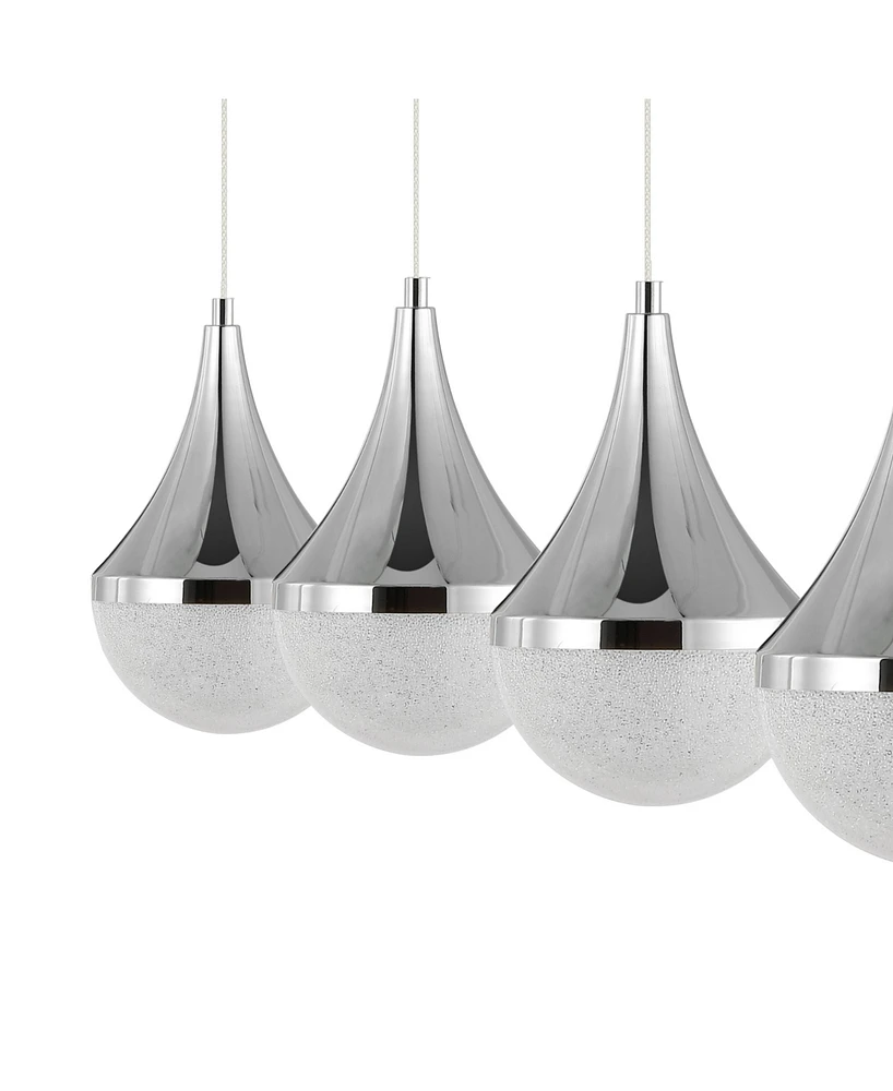 Elena Teardrop 47" 4-Light Modern Mid-Century Iron, Acrylic Integrated Linear Led Pendant