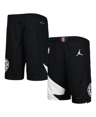 Big Boys and Girls Jordan Black La Clippers Statement Edition Swingman Performance Shorts