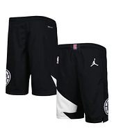 Big Boys and Girls Jordan Black La Clippers Statement Edition Swingman Performance Shorts
