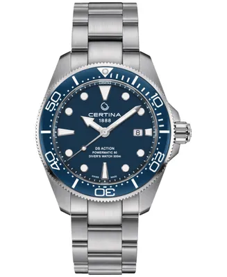 Certina Men's Swiss Automatic Ds Action Diver Stainless Steel Bracelet Watch 43mm