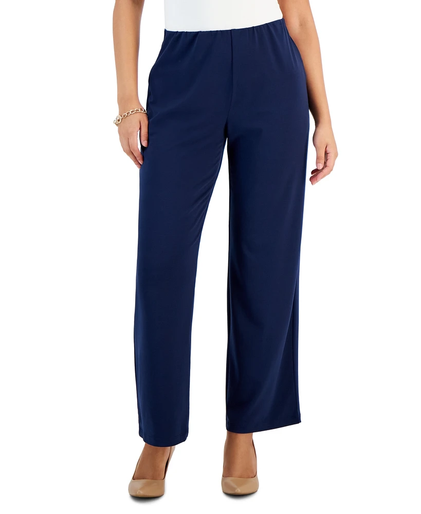 Jm Collection Petites Knit Wide-Leg Pull-On Pants, Petite & Short, Created for Macy's