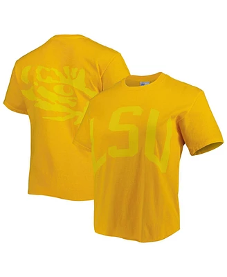 Women's '47 Brand Gold Lsu Tigers Vintage-Like Tubular Hyper Bright 2-Hit Cropped T-shirt