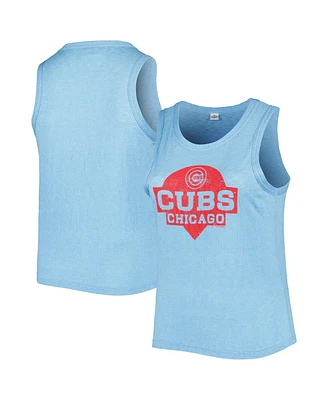Women's Soft As A Grape Royal Chicago Cubs Plus Size High Neck Tri-Blend Tank Top
