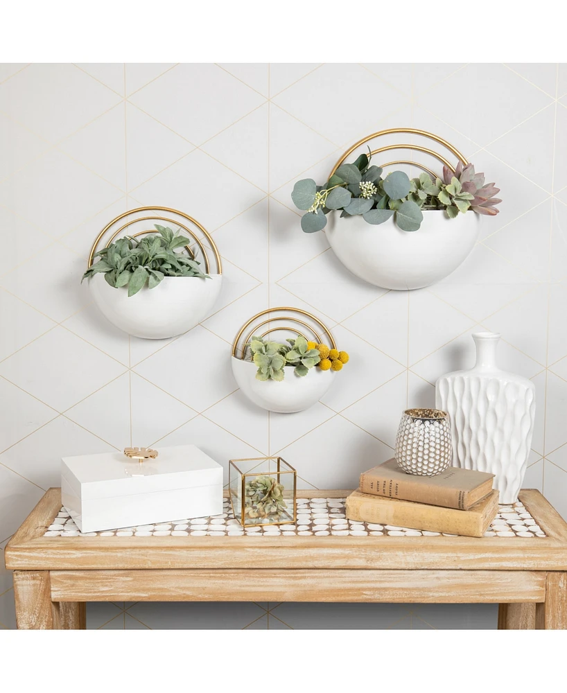 Danya B Crescent 3-Piece Metal Wall Planter Set