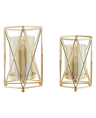 Danya B Prism Warm Hurricane 2-Piece Candle Holders Set