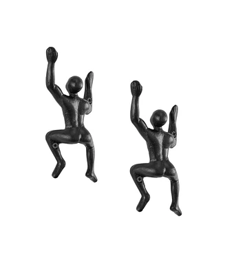 Danya B "Wall Climber" Cast Iron Decorative 2-Piece Wall Mount Hook Set