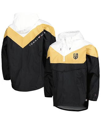 Women's Tommy Hilfiger Black, Gold Vegas Golden Knights Staci Half-Zip Windbreaker Jacket