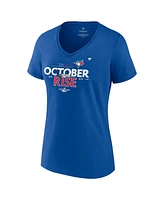 Women's Fanatics Royal Toronto Blue Jays 2022 Postseason Locker Room V-Neck T-shirt