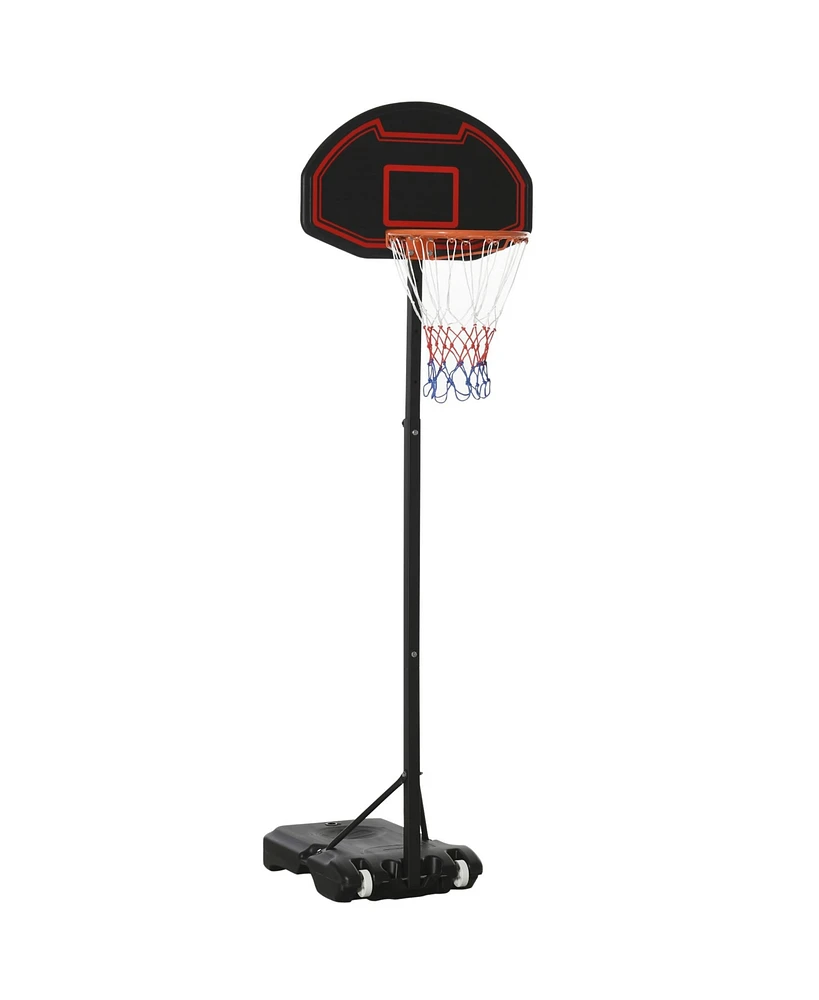 Soozier Height Adjustable Portable Basketball System w/ 29'' Backboard, Wheels