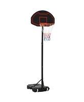 Soozier Height Adjustable Portable Basketball System w/ 29'' Backboard, Wheels